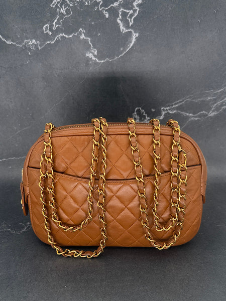 Rare Chanel Camera Bag in Caramel Brown