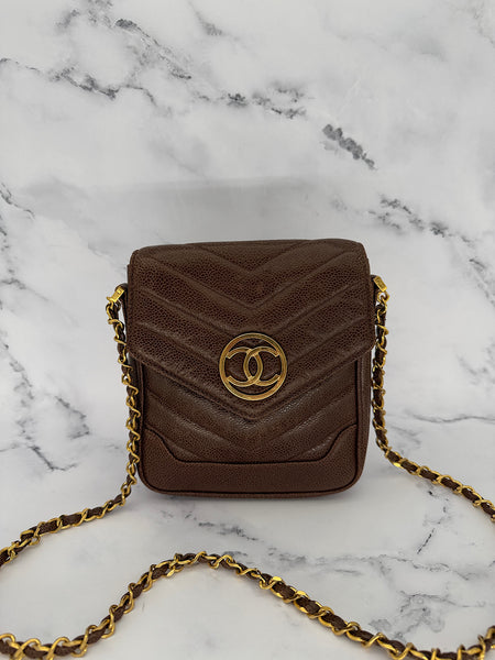 Rare Chanel Coco Mark Envelope Bag in Caviar