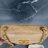 Rare Chanel Turnlock Crossbody Bag in Beige