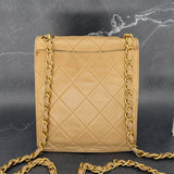 Rare Chanel Turnlock Crossbody Bag in Beige