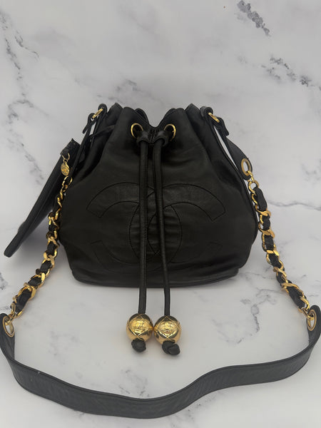 Chanel Decacoco Lambskin Drawstring Bag