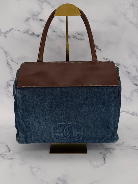 Rare Chanel Denim Logo Shopper