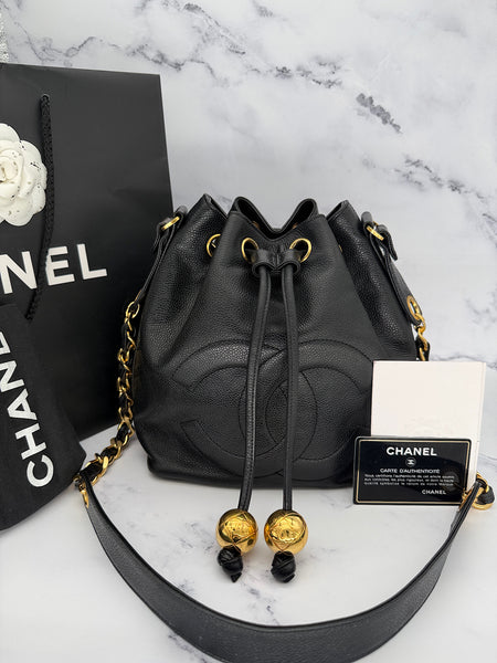 Chanel Decacoco Drawstring Bag in Caviar