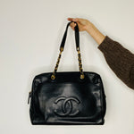 Chanel Coco mark Caviar Chain tote