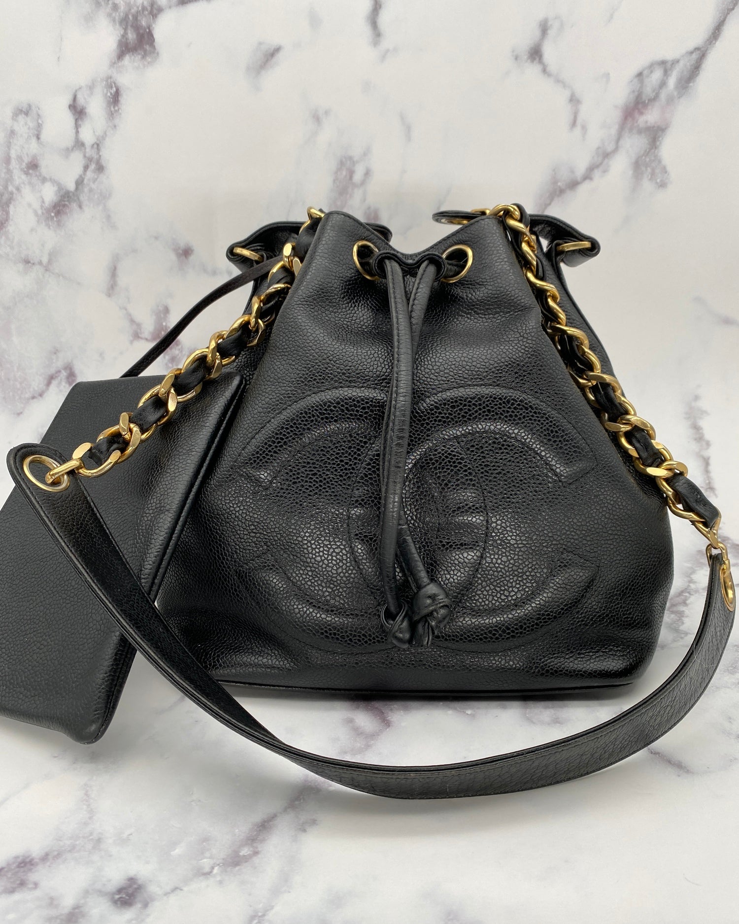 Chanel Caviar Decacoco Drawstring Bag