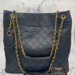 Rare Chanel Chain Tote in Navy