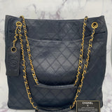 Rare Chanel Chain Tote in Navy