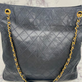 Rare Chanel Chain Tote in Navy