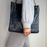 Rare Chanel Chain Tote in Navy