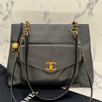 Chanel Turnlock Caviar Tote