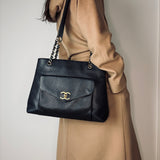 Chanel Turnlock Caviar Tote