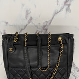 Iconic Chanel CC tote in Lambskin