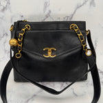 Chanel Black Turnlock Tote in Lambskin