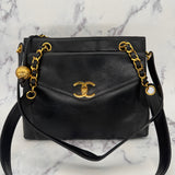 Chanel Black Turnlock Tote in Lambskin