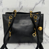 Chanel Black Turnlock Tote in Lambskin