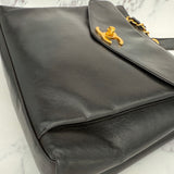 Chanel Black Turnlock Tote in Lambskin