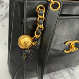Chanel Black Turnlock Tote in Lambskin
