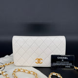 Rare Chanel White Full Flap 24k Hardware
