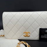 Rare Chanel White Full Flap 24k Hardware