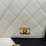 Rare Chanel White Full Flap 24k Hardware