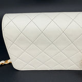 Rare Chanel White Full Flap 24k Hardware