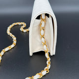 Rare Chanel White Full Flap 24k Hardware