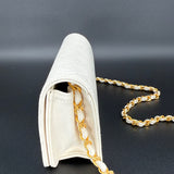 Rare Chanel White Full Flap 24k Hardware