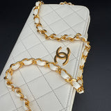 Rare Chanel White Full Flap 24k Hardware