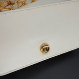 Rare Chanel White Full Flap 24k Hardware