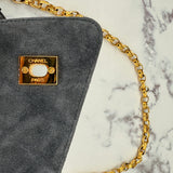 Rare Chanel Suede Turnlock Camera Bag