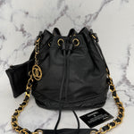 Chanel Drawstring Bag with CC CHarm