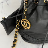 Chanel Drawstring Bag with CC CHarm