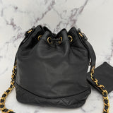 Chanel Drawstring Bag with CC CHarm