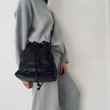 Chanel Drawstring Bag with CC CHarm