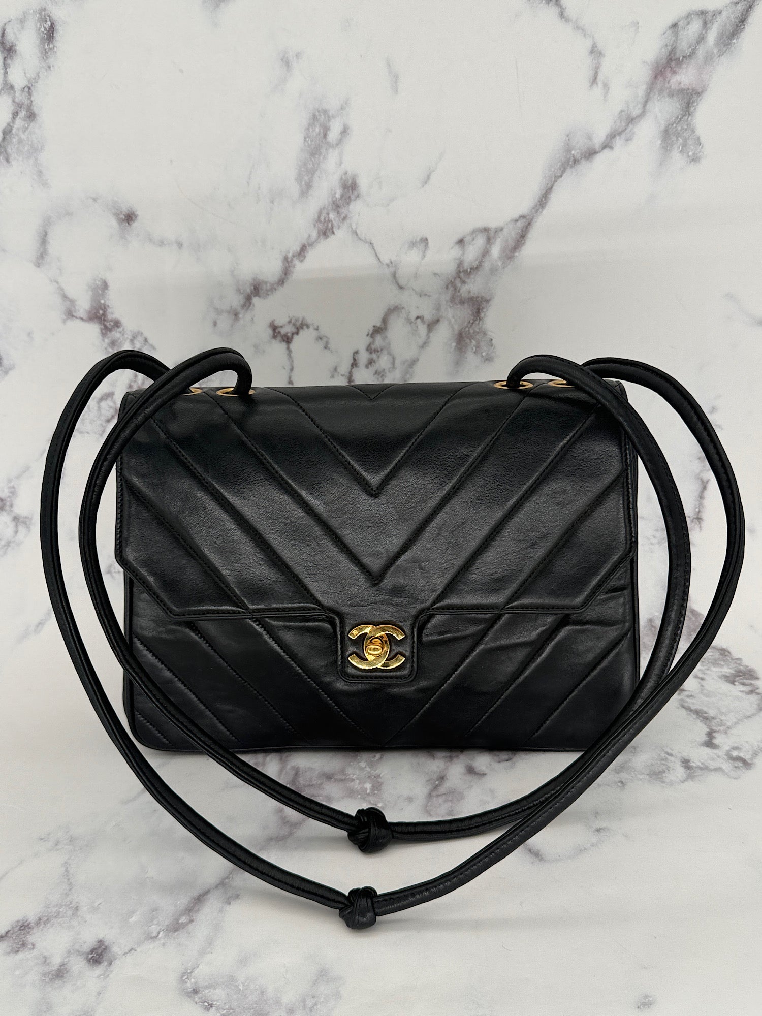 Chanel Chevron Turnlock Flap