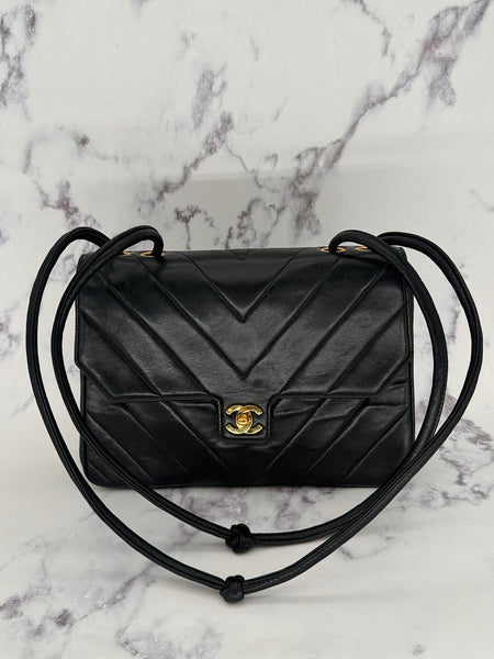 Chanel Chevron Turnlock Flap