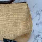 Chanel Raffia Bag with Wooden Handles