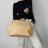 Chanel Raffia Bag with Wooden Handles