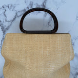 Chanel Raffia Bag with Wooden Handles