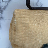 Chanel Raffia Bag with Wooden Handles