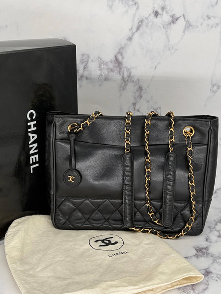 Iconic Chanel Lambskin Tote with CC logo