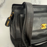 Chanel Black Turnlock Tote