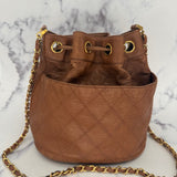 Rare Chanel Brown Drawstring Bag
