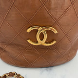Rare Chanel Brown Drawstring Bag