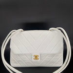 Chanel White Chevron Shoulder Bag