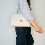 Chanel White Chevron Shoulder Bag