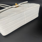 Chanel White Chevron Shoulder Bag