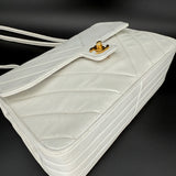 Chanel White Chevron Shoulder Bag