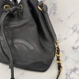 Chanel Decacoco Caviar Drawstring Bag