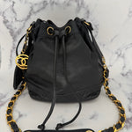 Iconic Chanel Lambskin Drawstring Bag